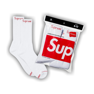Supreme x Hanes Crew Socks (4 Pack) 'White'