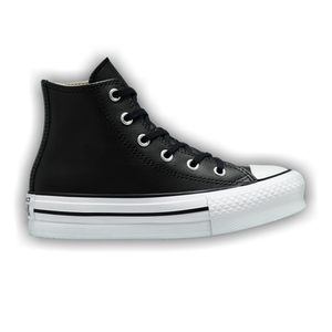 Converse Chuck Taylor All Star Lift Platform Leather High GS 'Black Natural Ivory'