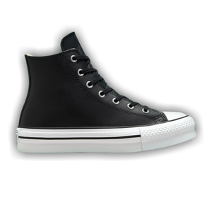 Converse Chuck Taylor All Star Lift Platform Leather High GS 'Black Natural Ivory'