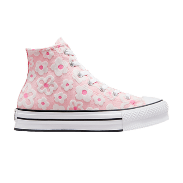 Converse Chuck Taylor All Star Lift Platform High GS 'Floral Embroidery - Donut Glaze'