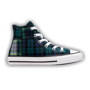 Converse Chuck Taylor All Star High PS 'Plaid - Dragon Scale Green'