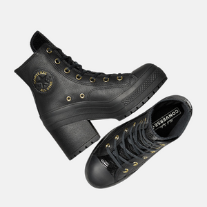 Converse Wmns Chuck 70 De Luxe Heel Platform High 'Black Light Gold'