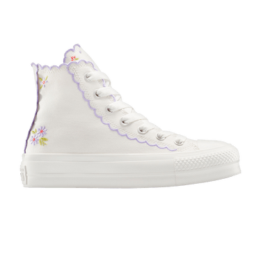 Converse Wmns Chuck Taylor All Star Lift Platform High 'Scalloped Edges Embroidered Flowers'