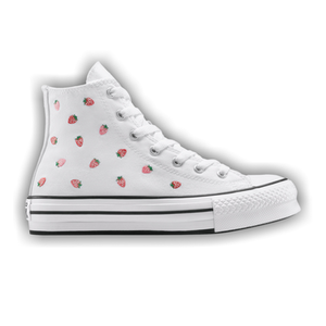 Converse Chuck Taylor All Star EVA Lift Platform High GS 'Embroidered Strawberries'