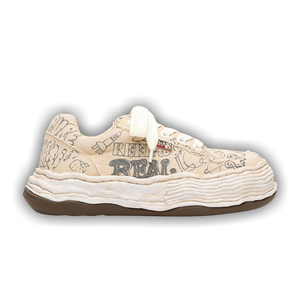 Maison Mihara Yasuhiro Oliver OG Sole Graffiti Printed Canvas Low 'White'