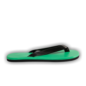 Auralee Soft Leather Flip-Flop 'Green Black'