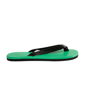 Auralee Soft Leather Flip-Flop 'Green Black'