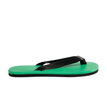 Auralee Soft Leather Flip-Flop 'Green Black'