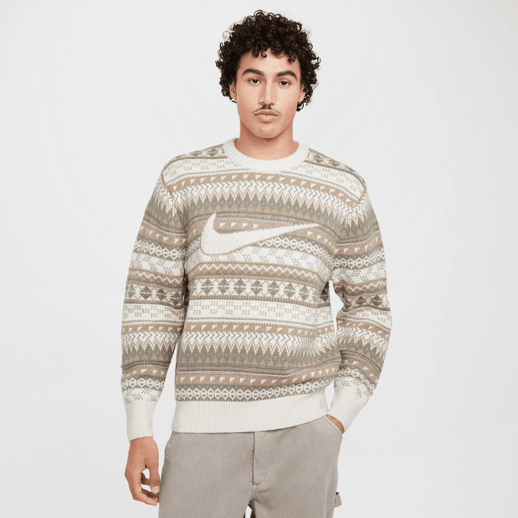 Nike Fair Isle Swoosh Sweater 'Light Orewood Brown/Sail/Khaki'
