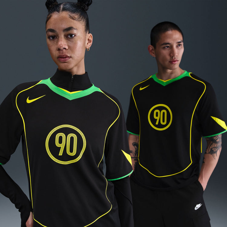 Nike T90 Dri-Fit Soccer Jersey 'Black/Green Spark/Opti Yellow'