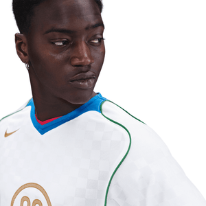 Nike T90 Dri-Fit Soccer Jersey 'White/Italy Blue/Sport Red/Metallic Gold'