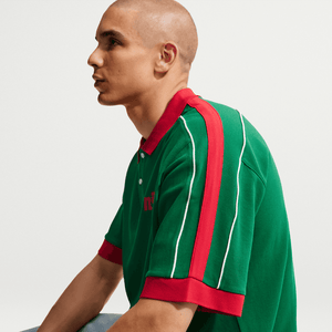 Nike Club Oversized Short-Sleeve Polo 'Pine Green/University Red/Sail'