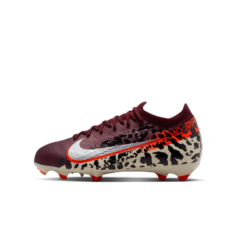 Nike United Jr. Mercurial Vapor 16 Pro FG Low GS 'Burgundy Crush University Red Fossil Metallic Silver'