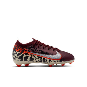 Nike United Jr. Mercurial Vapor 16 Pro FG Low GS 'Burgundy Crush University Red Fossil Metallic Silver'