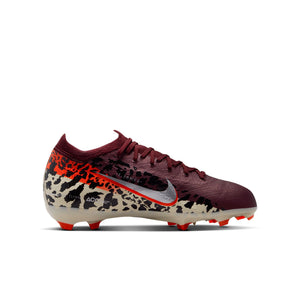 Nike United Jr. Mercurial Vapor 16 Pro FG Low GS 'Burgundy Crush University Red Fossil Metallic Silver'