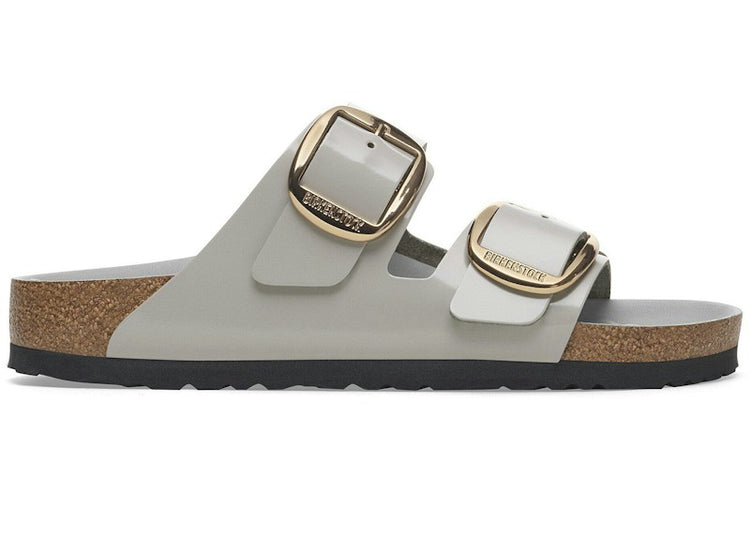 Birkenstock Arizona Big Buckle Natural Leather Patent High-Shine Stone Coin 1029391