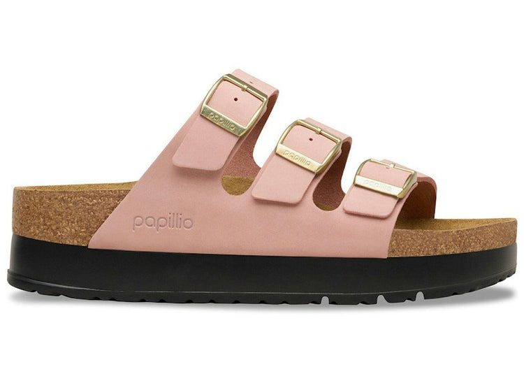 Birkenstock Florida Flex Platform Nubuck Leather Pink Clay 1031402