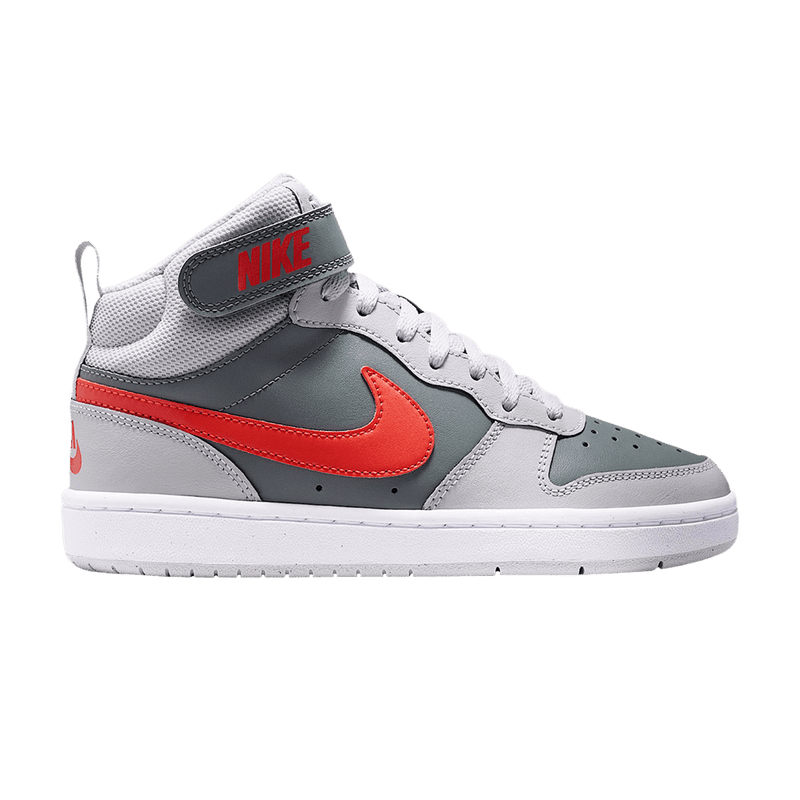 Nike Court Borough Mid 2 GS 'Smoke Grey Grey Fog White Picante Red' CD7782 017