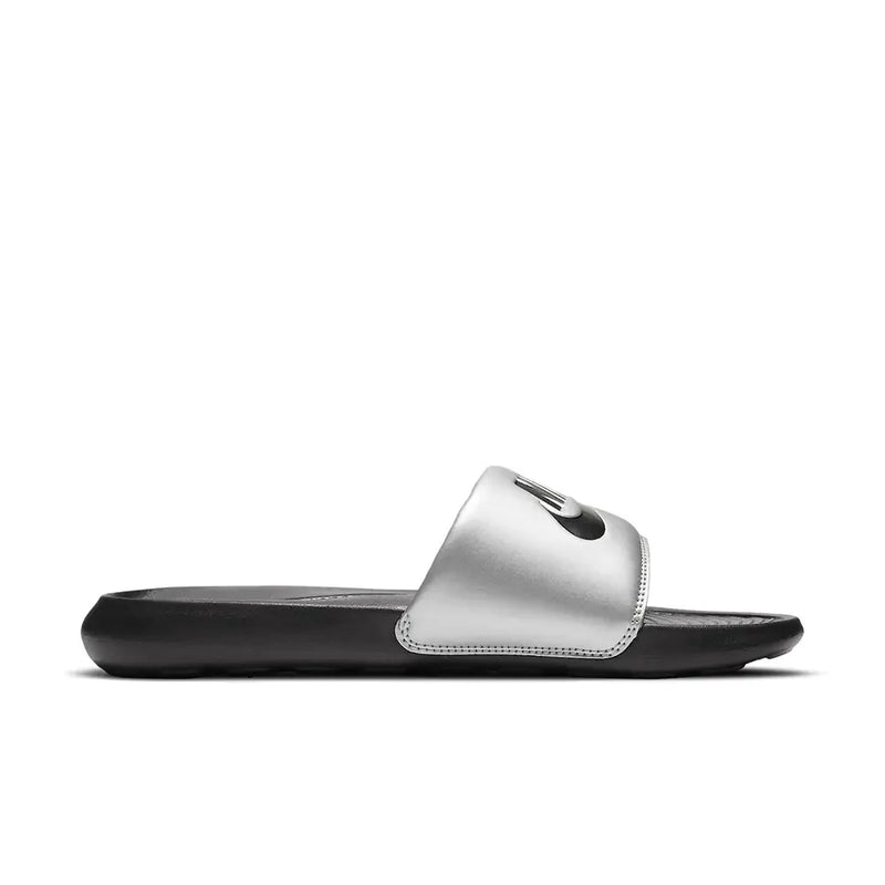 Nike Wmns Victori One Slide 'Black Metallic Silver'