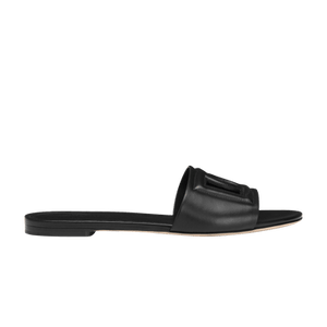 Dolce & Gabbana Wmns Calfskin Slide Sandal 'Millennials Logo - Black'