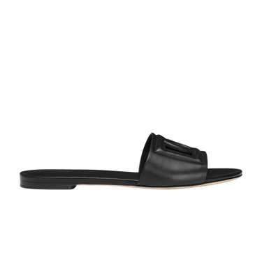 Dolce & Gabbana Wmns Calfskin Slide Sandal 'Millennials Logo - Black'