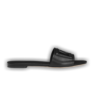 Dolce & Gabbana Wmns Calfskin Slide Sandal 'Millennials Logo - Black'