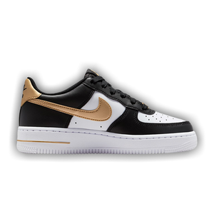 Nike Air Force 1 GS 'Black White Metallic Gold'