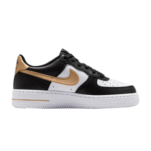 Nike Air Force 1 GS 'Black White Metallic Gold'