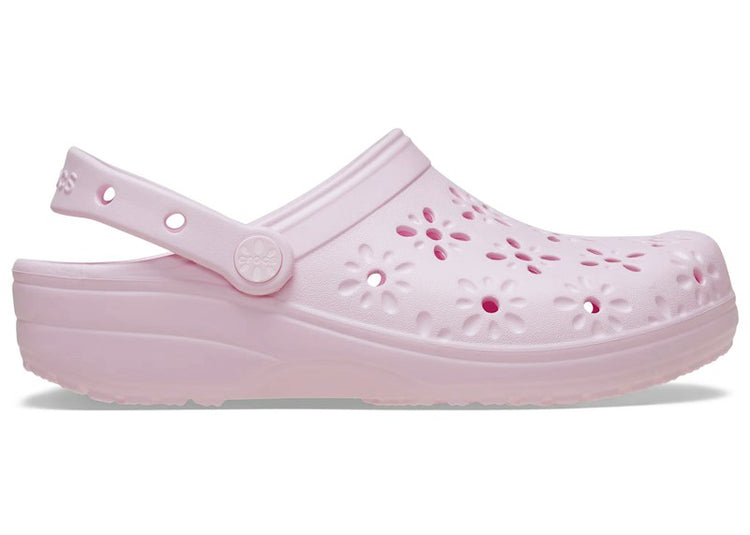 Crocs Classic Floral Cut-Out Clog Pink Milk 210927-6ZW