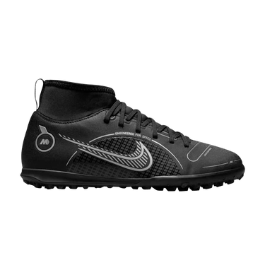 Nike Mercurial Superfly 8 Club TF GS 'Black Metallic Silver'