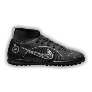 Nike Mercurial Superfly 8 Club TF GS 'Black Metallic Silver'