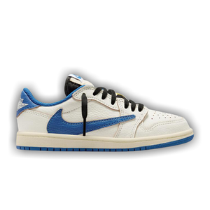 Fragment Design x Travis Scott x Air Jordan 1 Retro Low OG SP PS 'Sail Military Blue'