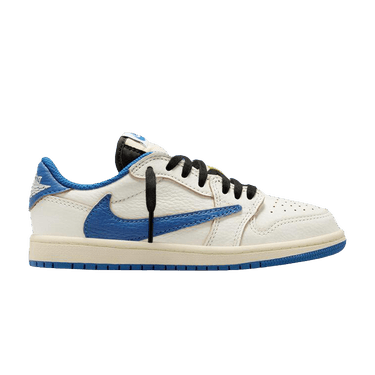 Fragment Design x Travis Scott x Air Jordan 1 Retro Low OG SP PS 'Sail Military Blue'