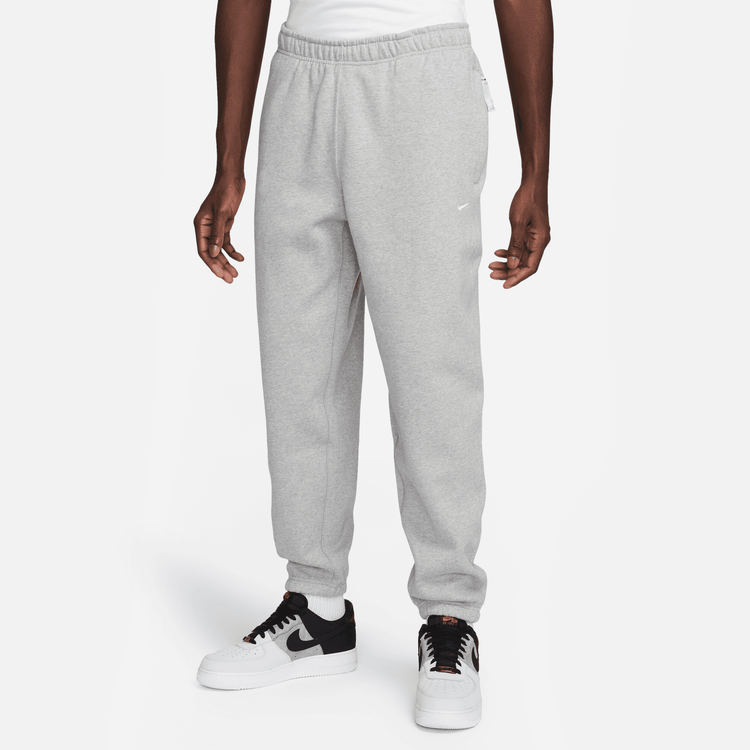 Nike Solo Swoosh Fleece Pants 'Dark Grey Heather/White'