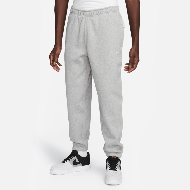 Nike Solo Swoosh Fleece Pants 'Dark Grey Heather/White'