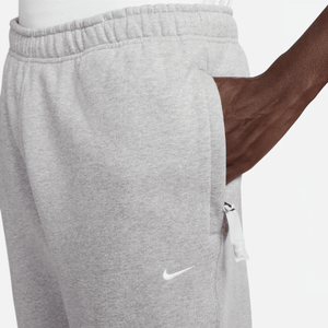 Nike Solo Swoosh Fleece Pants 'Dark Grey Heather/White'