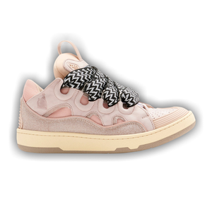 Lanvin Curb Leather and Glitter Sneakers 'Pale Pink'