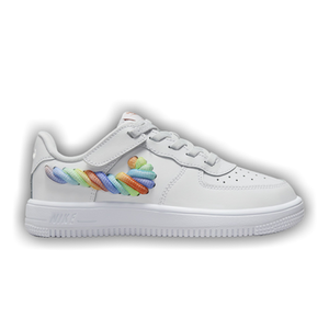 Nike Force 1 Low LV8 EasyOn PS 'Rainbow Lace Swoosh'