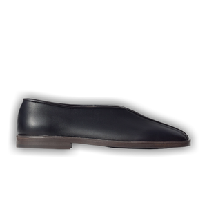 Lemaire Wmns Flat Piped Slipper 'Black Dark Chocolate'