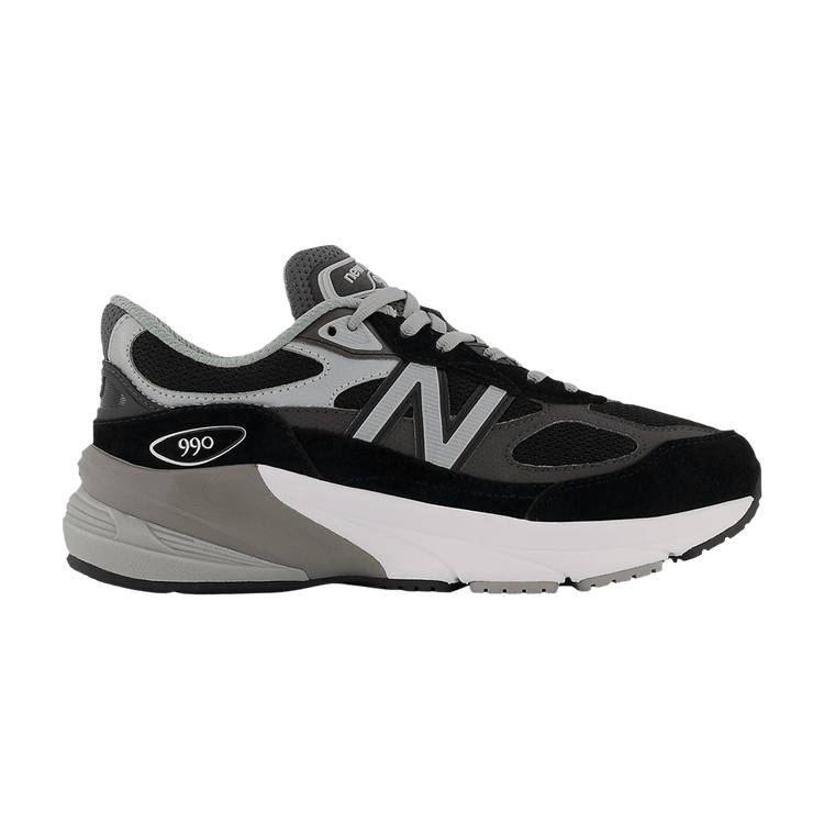 New Balance 990v6 Big Kid Wide 'Black Silver' GC990BK6 W