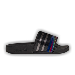 Adidas Adilette Slide J 'Black Sequined Rainbow'