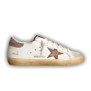 Golden Goose Wmns Superstar 'White Tan Pink Glitter'