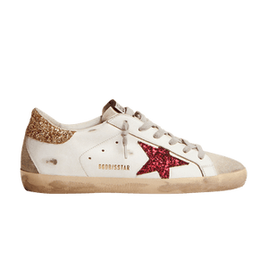 Golden Goose Wmns Superstar 'White Red Gold Glitter'
