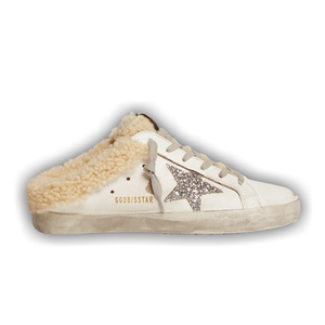 Golden Goose Wmns Superstar Sabot 'White Silver Glitter'