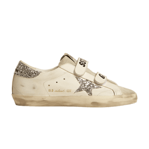 Golden Goose Wmns Old School 'White Silver Glitter'