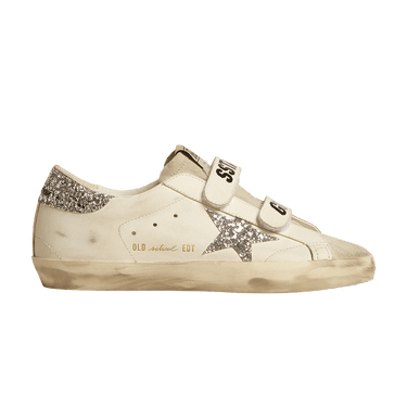 Golden Goose Wmns Old School 'White Silver Glitter'