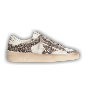 Golden Goose Wmns Stardan 'White Silver Glitter'