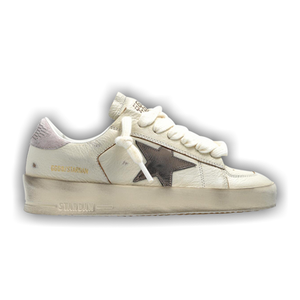 Golden Goose Wmns Stardan 'White Metallic Silver Pink'