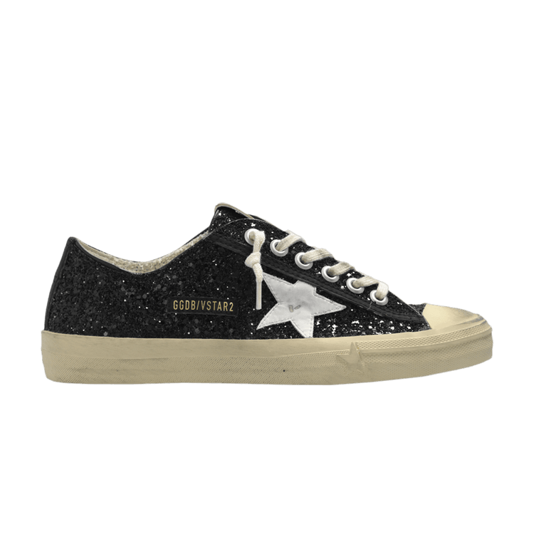 Golden Goose Wmns V-Star 2 'Black Platinum Glitter Star' GWF00129 F006112 80203