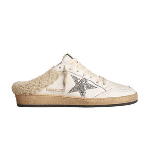 Golden Goose Wmns Ballstar Shearling Sabot 'White Silver'